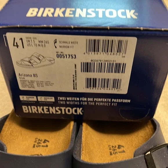 Birkenstock Blue Arizona Sandal Narrow fit - Picture 2 of 4
